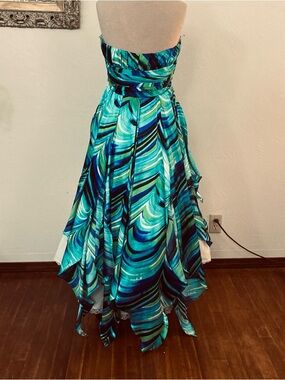 Mermaid Fairycore whimsical stagers hem high low satin beach vacation dress